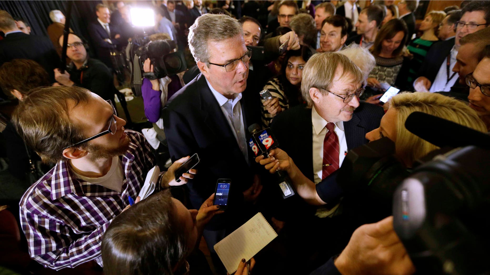 Former Florida Gov. Jeb Bush during a reception for U.S. Rep. David Young, R-Iowa, Friday, March 6, 2015.