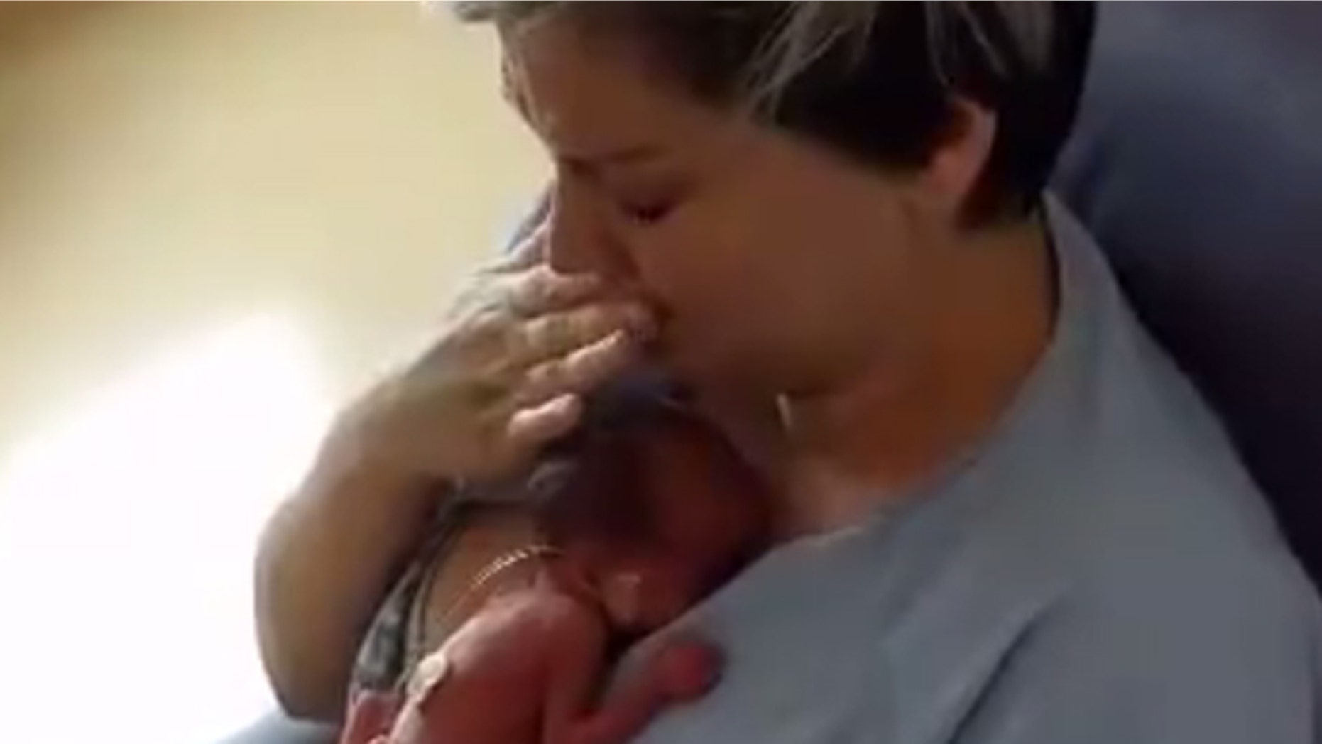 Video clip captures moment Jessica "fell completely in love with" her son, Hugo.