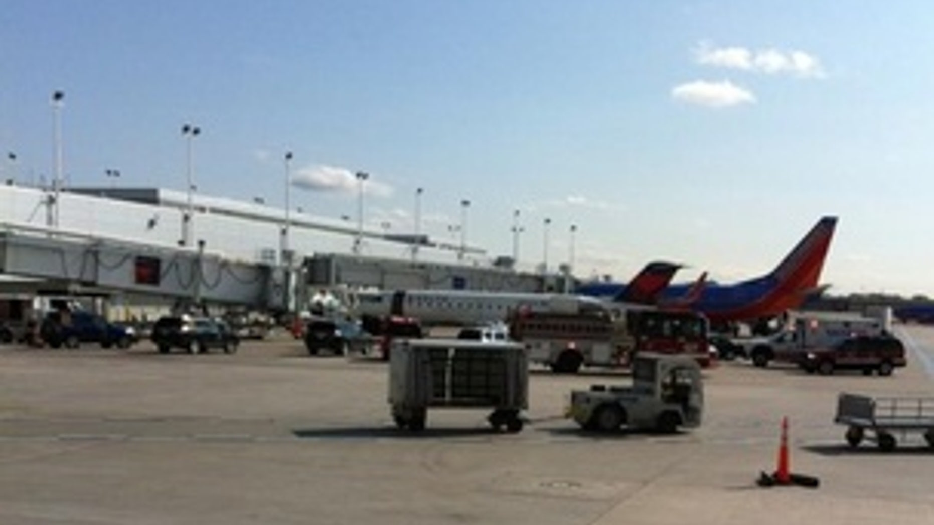 April 26: A Delta jet quarantined at Chicago's Midway Airport.