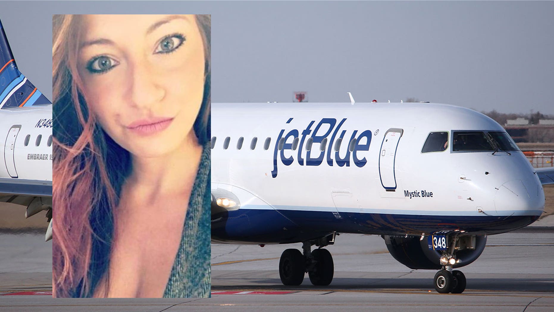 Robin Ducore (inset) allegedly assaulted the flight crew, "flirtatiously" touched a passenger's head, and threw food on a Jetblue flight in July.