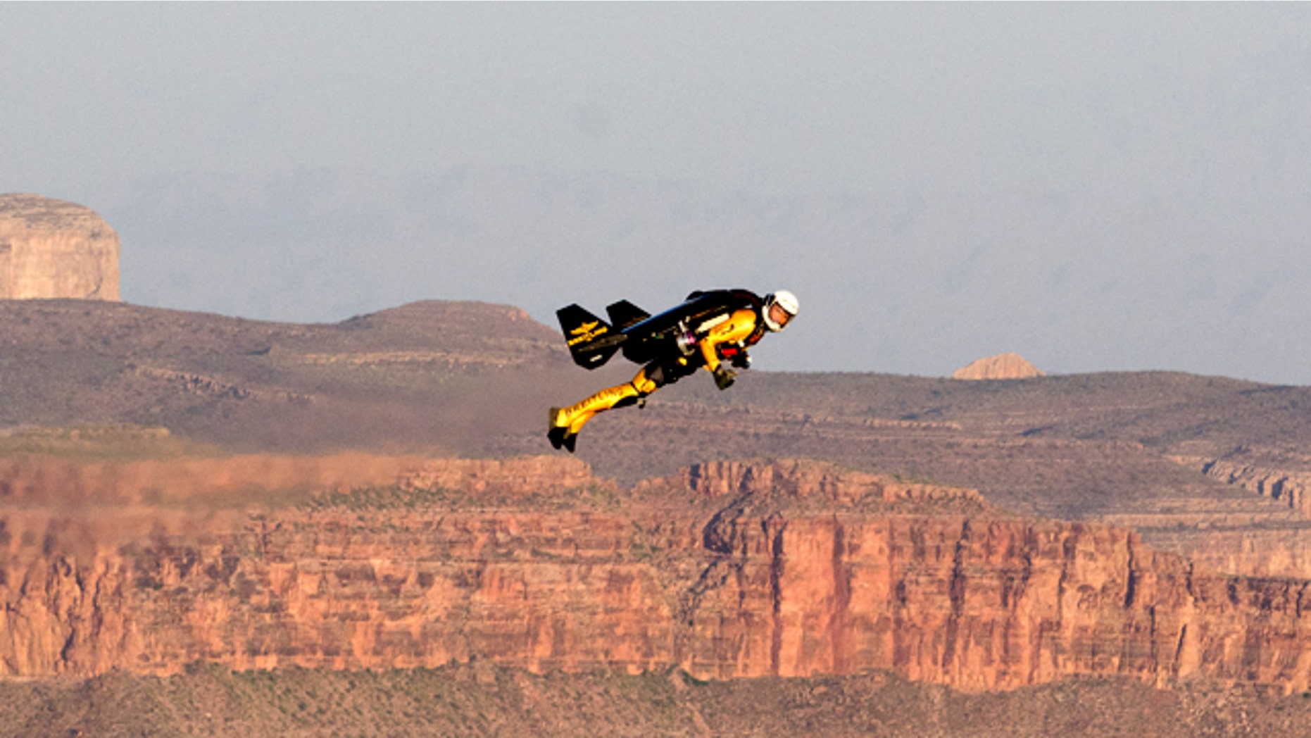 May 8, 2011: Yves Rossy, the adventurer better known as Jetman, makes an historic first U.S. flight over the Grand Canyon.