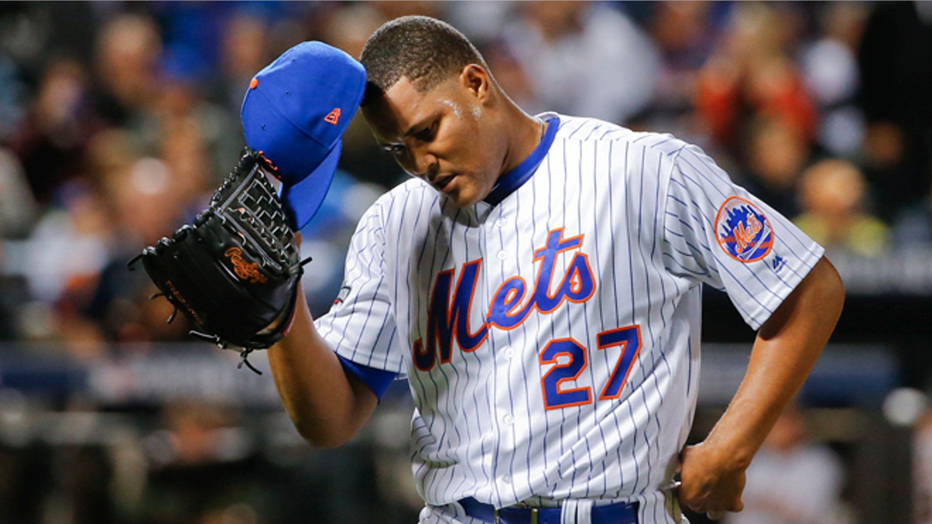 NY Mets relief pitcher Jeurys Familia during the National League wild-card baseball game on Oct. 5, 2016.