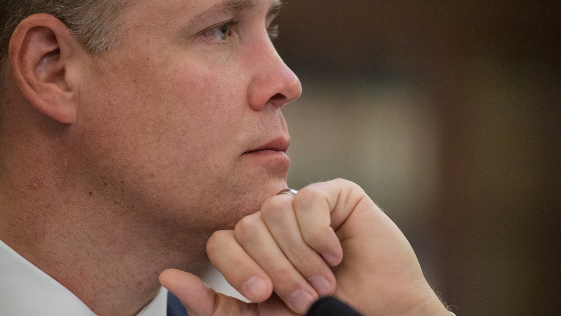 Rep. Jim Bridenstine (R-Okla.) at his November 2017 confirmation hearing to become NASA administrator. Bridenstine was confirmed as NASA's leader on April 19, 2018.
