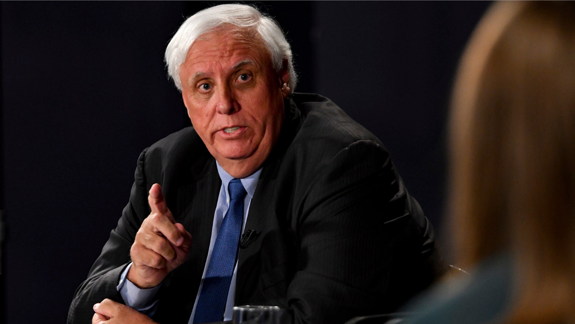 Democratic candidate Jim Justice speaks during a gubernatorial debate against Senate Majority Leader Bill Cole R-W.Va., Tuesday, Oct. 4, 2016 at the Clay Center in Charleston W.Va. (AP Photo/Tyler Evert)