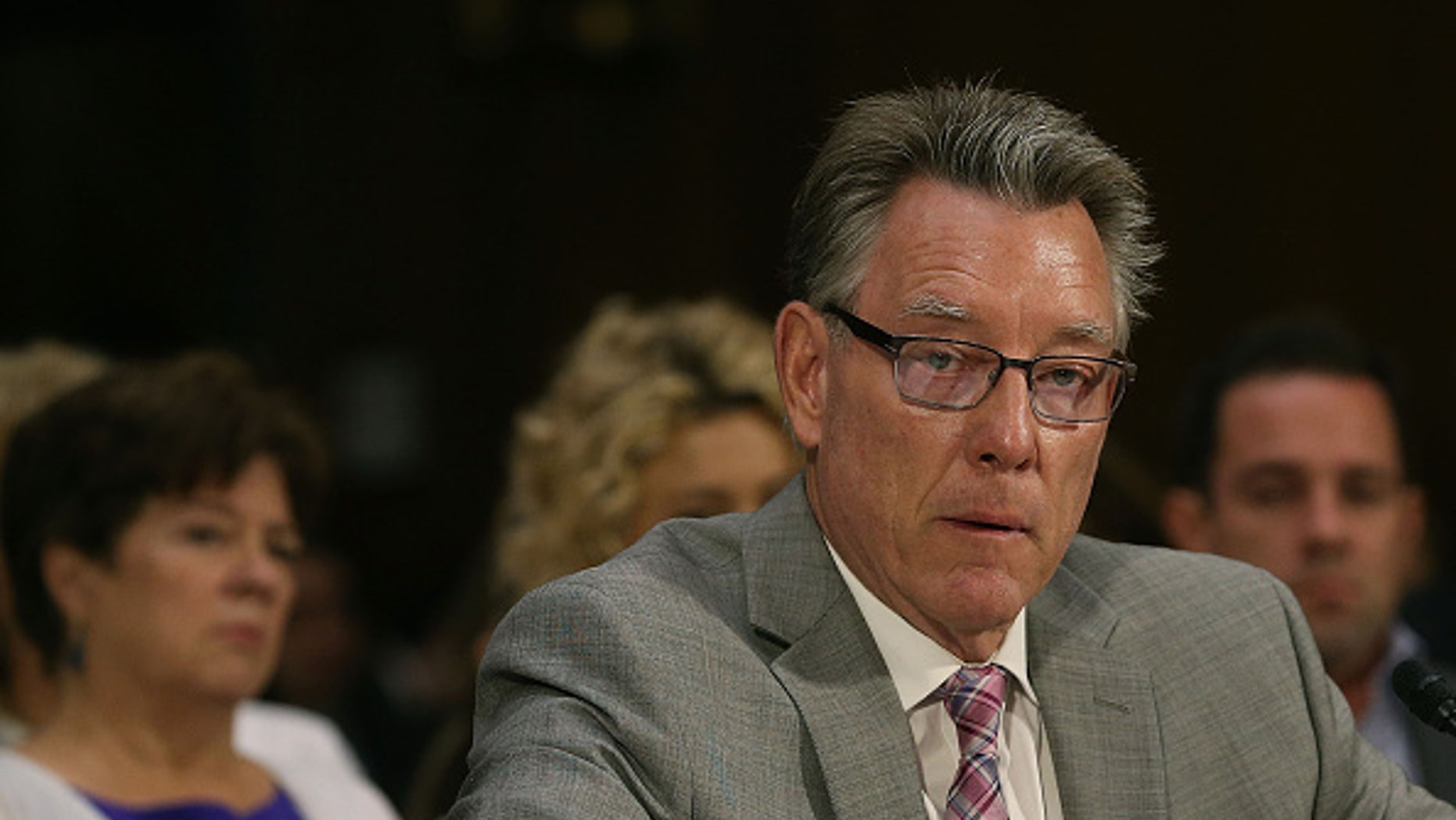 WASHINGTON, DC - JULY 21: Jim Steinle, father of Kathryn Steinle who was killed by an illegal immigrant in San Francisco, testifies during a Senate Judiciary Committee hearing on Capitol Hill.