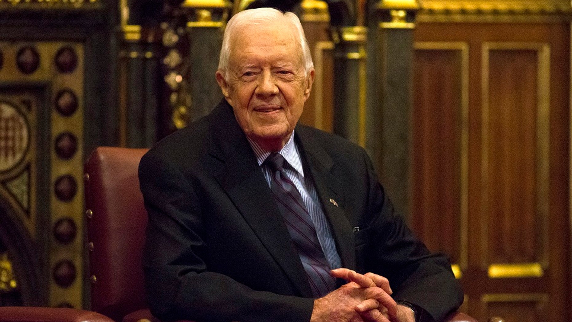 Former U.S. President Jimmy Carter's statue in South Dakota was vandalized, officials said.