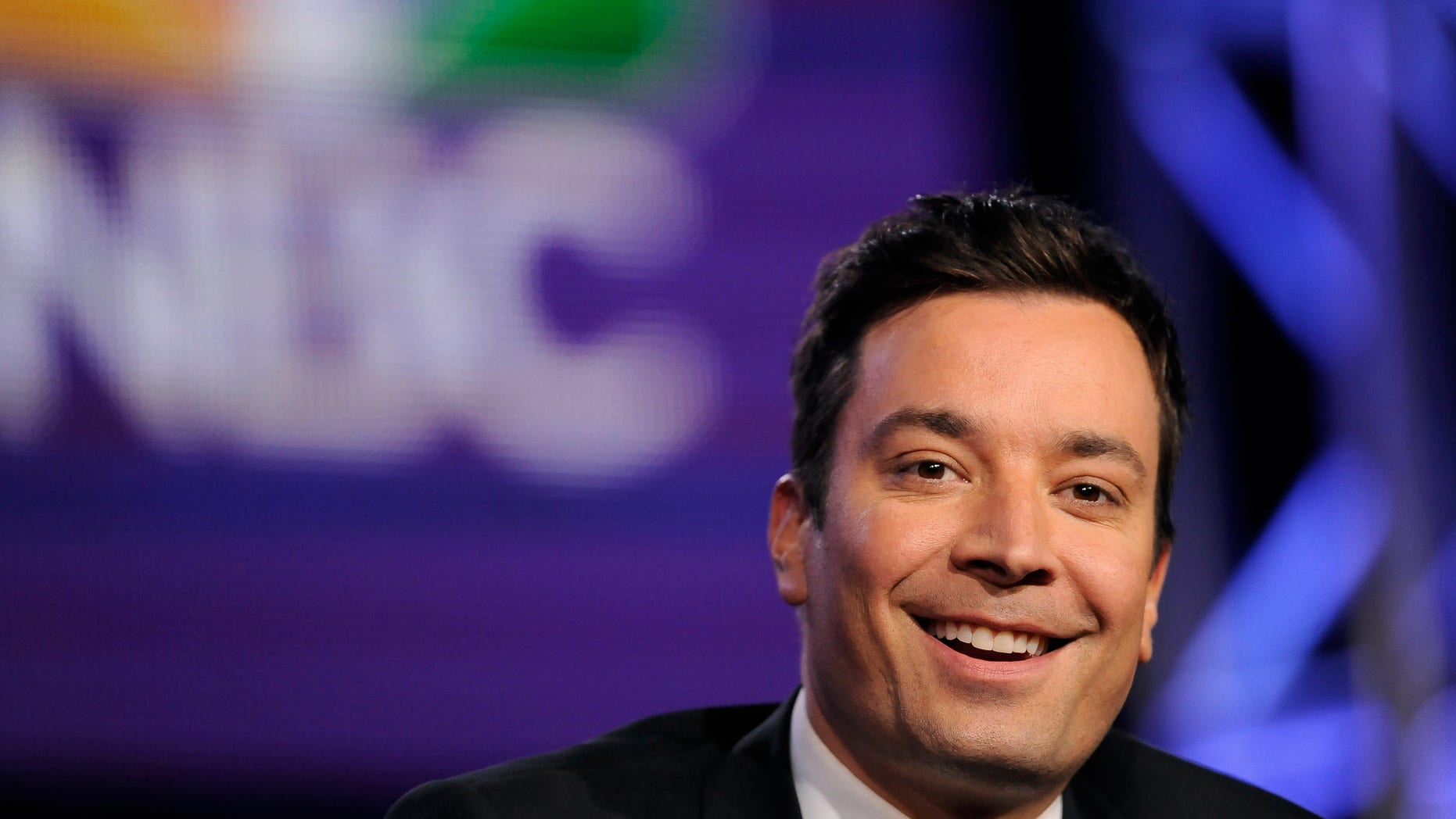 January 19, 2014. Jimmy Fallon, host of "The Tonight Show Starring Jimmy Fallon" takes part in a panel discussion at the NBC portion of the 2014 Winter Press Tour for the Television Critics Association in Pasadena, California,