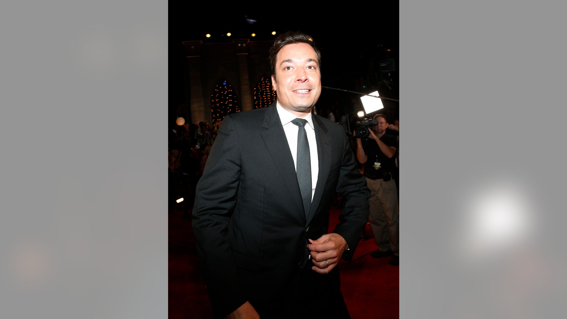 August 25, 2013. Jimmy Fallon poses during the 2013 MTV Video Music Awards in New York.