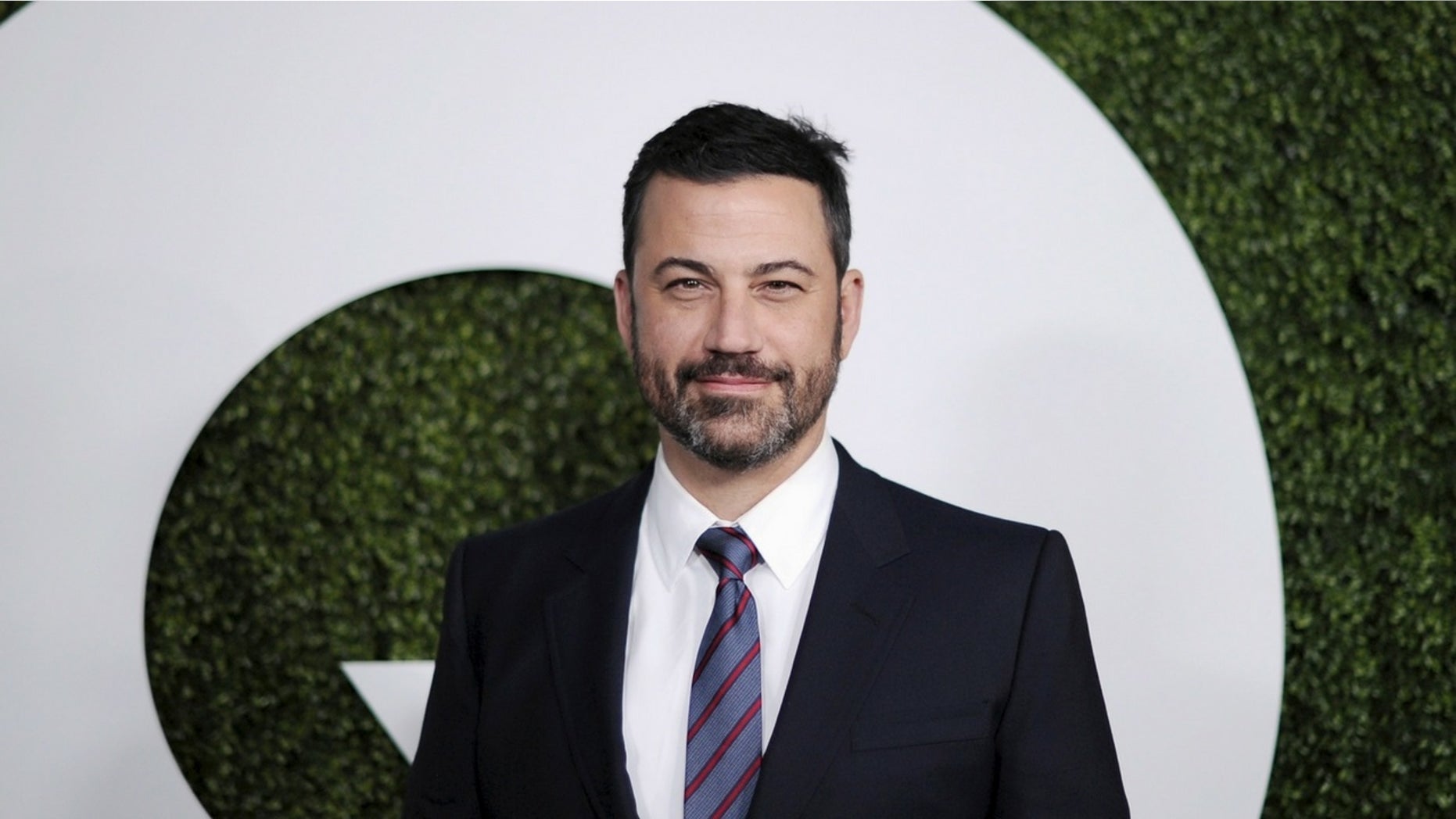 Jimmy Kimmel was targeted by a conservative artist with a traffic sign on Sunset Boulevard.