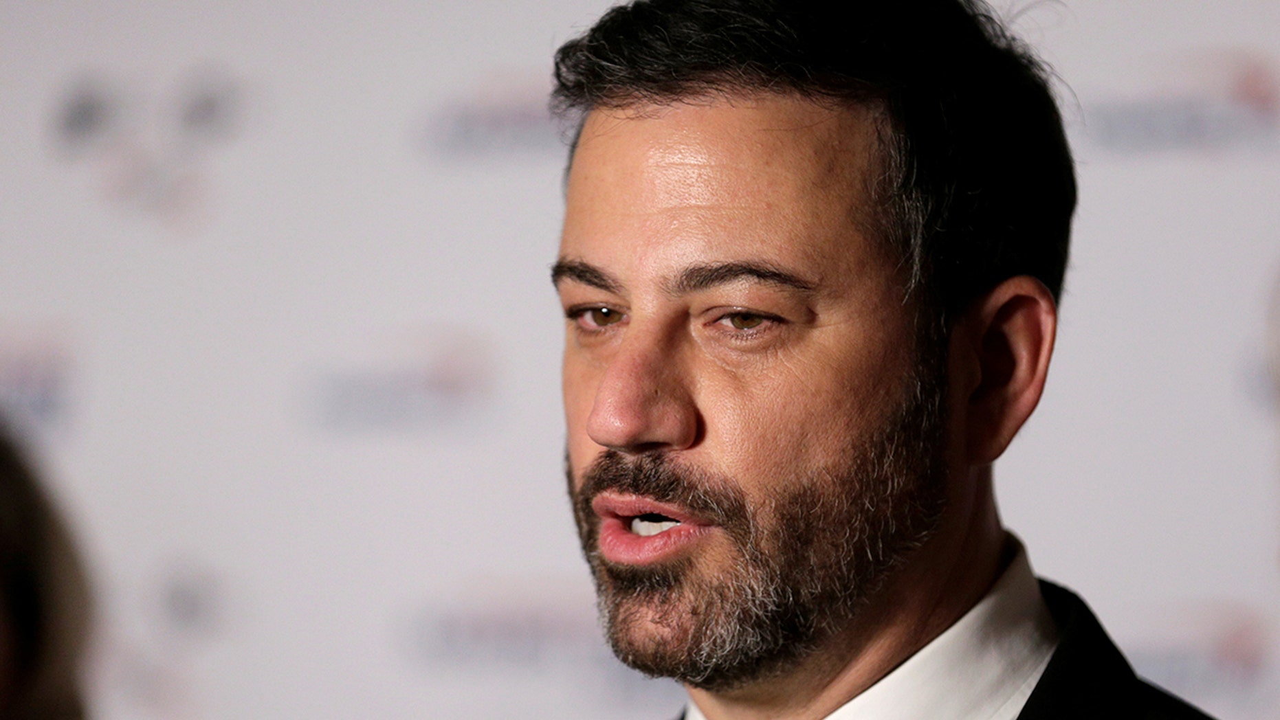 Comedian Jimmy Kimmel speaks to the media at a gala honoring David Letterman, who is receiving the Mark Twain Prize for American Humor at Kennedy Center, in Washington, U.S., October 22, 2017. REUTERS/Joshua Roberts - RC147B578B20