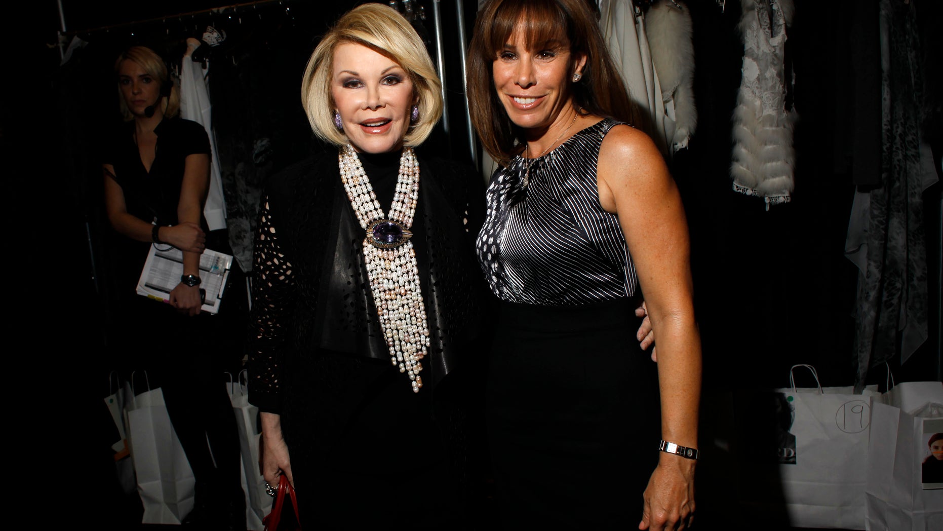 February 16, 20111. Comedienne Joan Rivers (L) and TV personality Melissa Rivers attend the Elie Tahari Fall/Winter 2011 collection show during New York Fashion Week.