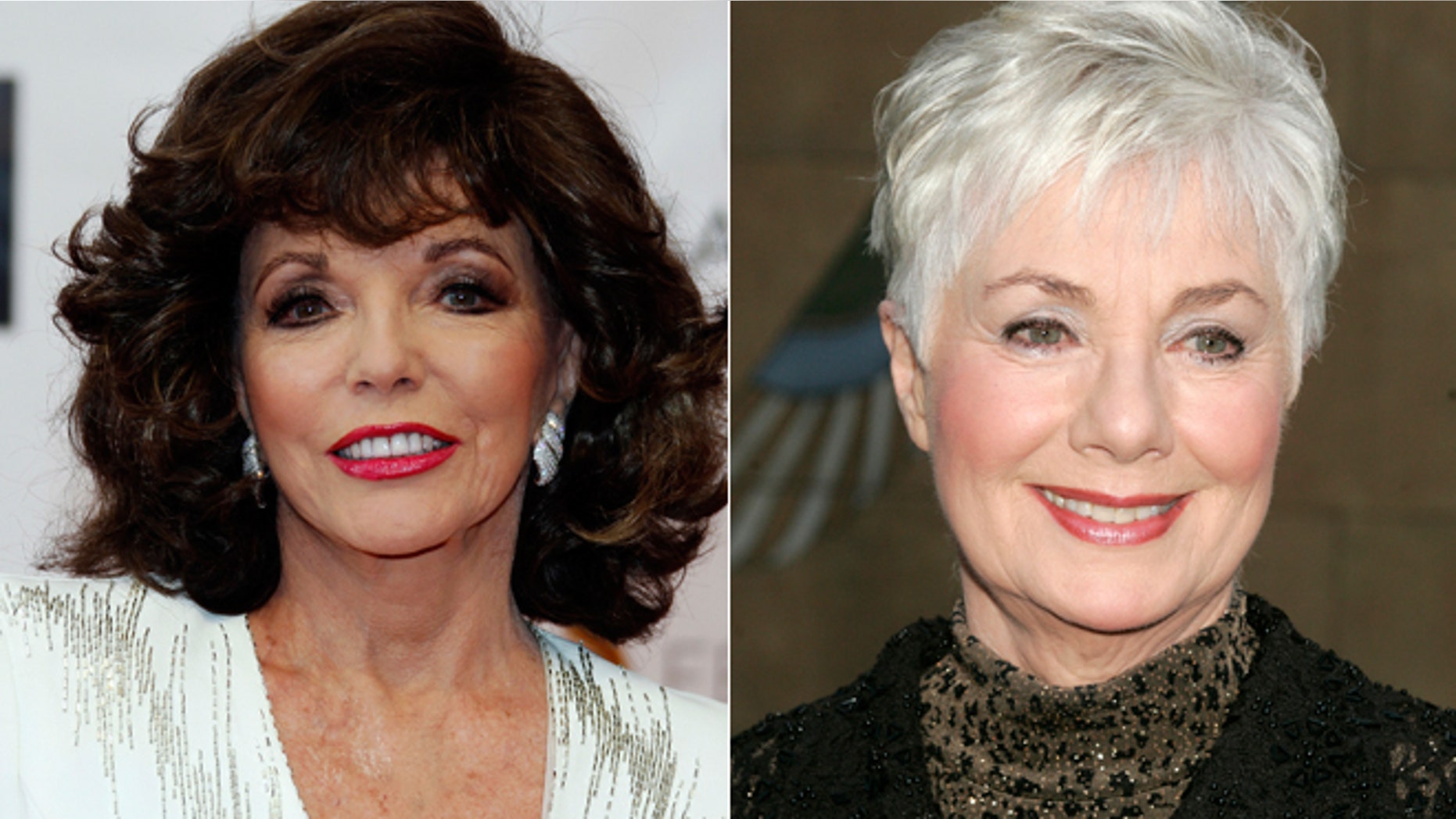Joan Collins, left, and Shirley Jones.