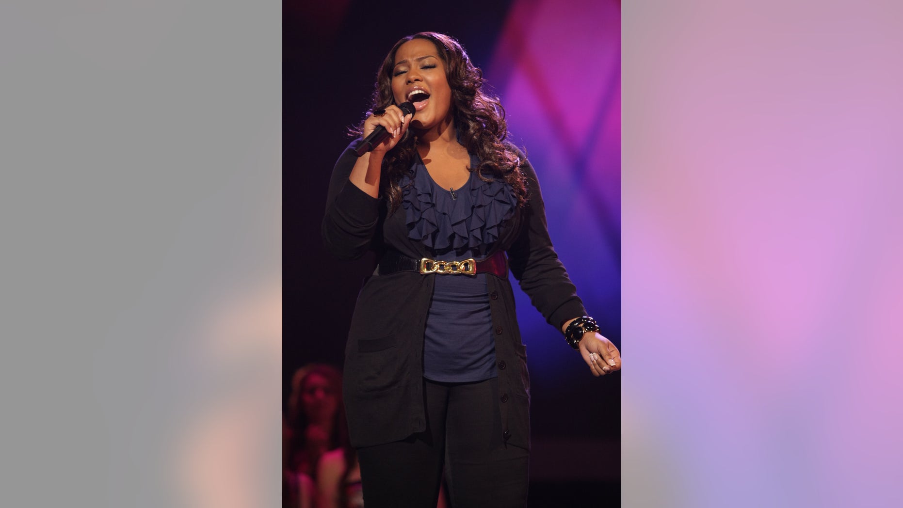 Joanne Borgella performs in front of the judges on 'American Idol.'