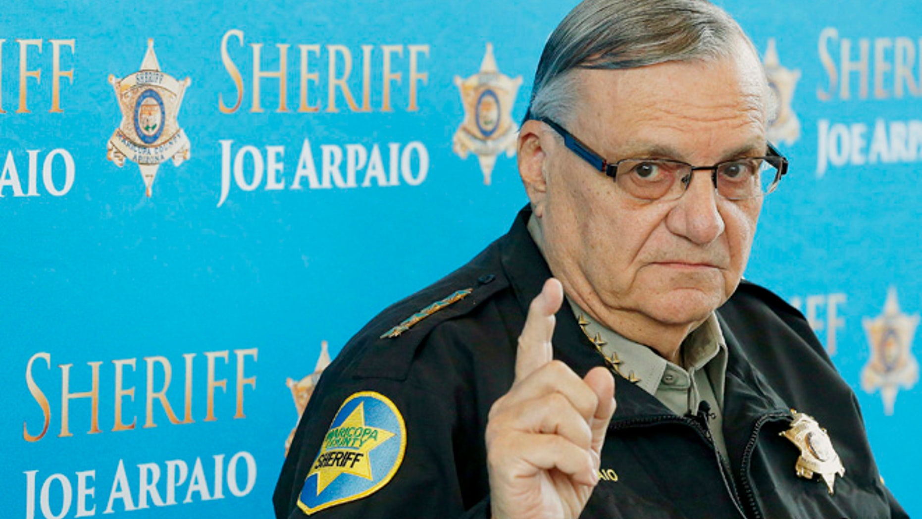Dec. 18, 2013: Maricopa County Sheriff Joe Arpaio speaks at a news conference at the Sheriff's headquarters in Phoenix, Ariz.
