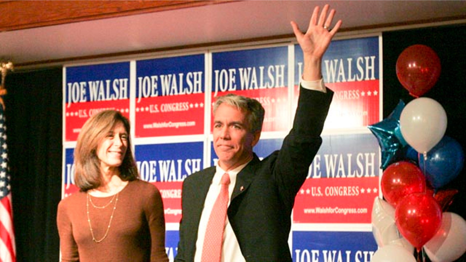 Nov. 2: Republican Joe Walsh waves to the crowd of supporters, while standing next to his wife in Wauconda, Ill. On Nov. 16, U.S. Rep. Melissa Bean conceded to Walsh on Tuesday in the tightly-fought race for her former 8th Illinois Congressional District seat.
