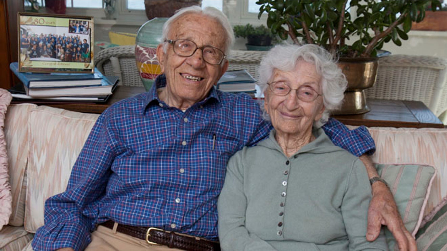 Nov. 20, 2013: John Betar, 102, and his wife Ann, 98, are seen at their home in Fairfield, Conn. The couple who eloped in 1932 and will be celebrating their 81st wedding anniversary on Nov. 25, recently received the longest-marriage award from the Worldwide Marriage Encounter.