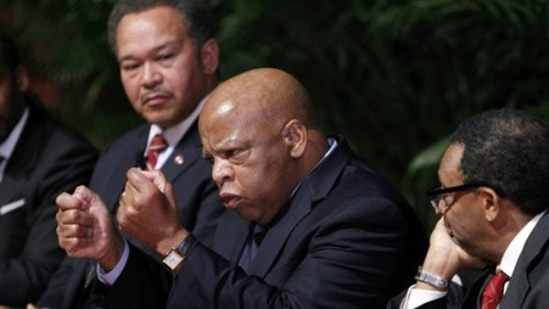 Rep. John Lewis, D-Ga. ,speaks during a meeting at Morehouse College in Atlanta, Monday, Jan. 31, 2011.