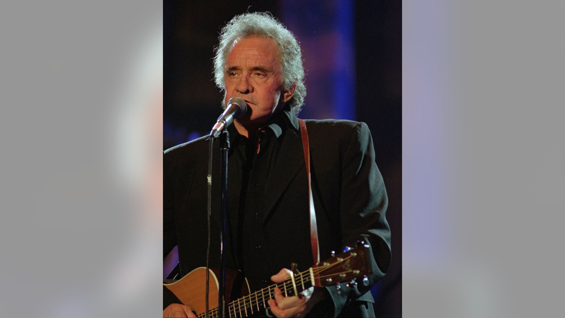 Sept. 2, 1995. Johnny Cash performs during his segment of the Concert for the Rock and Roll Hall of Fame in Cleveland.
