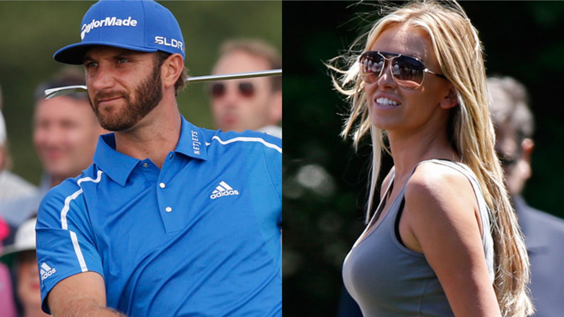 Dustin Johnson, left and Paulina Gretzky.