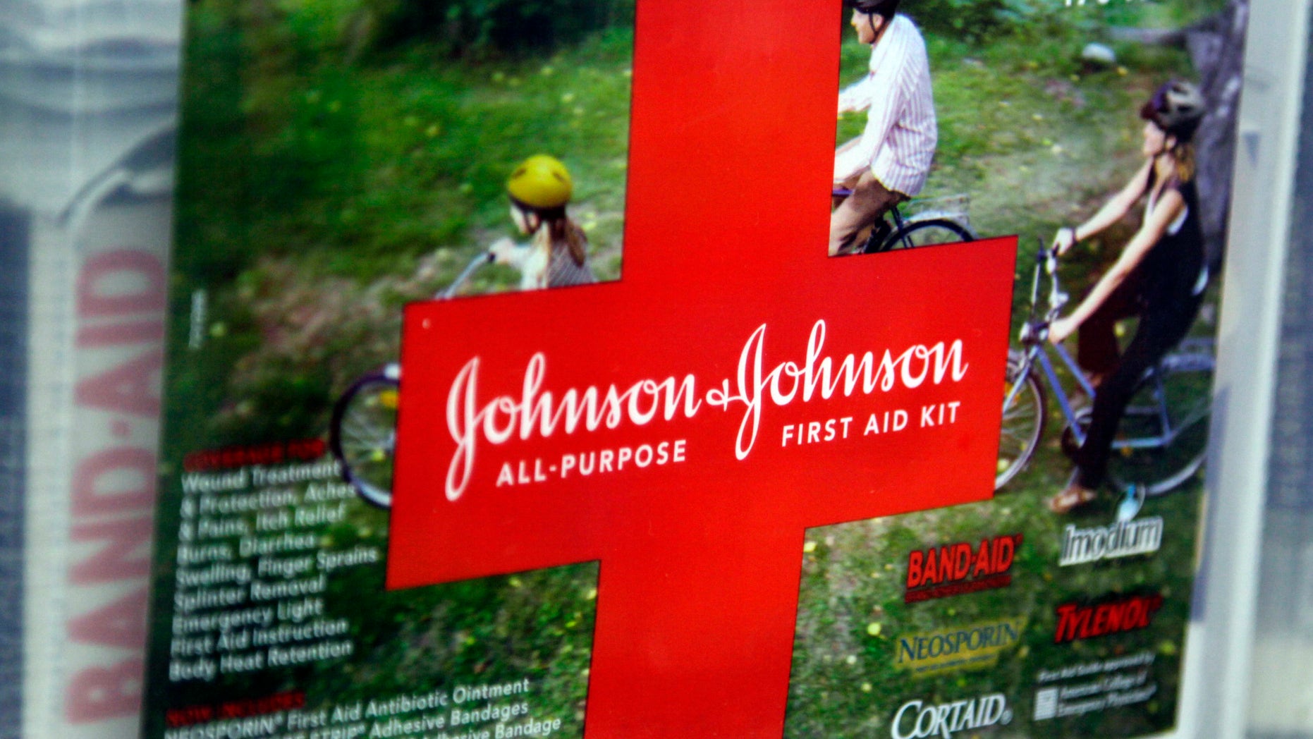 A first aid kit made by Johnson & Johnson for sale on a store shelf in Westminster, Colorado April 14, 2009.