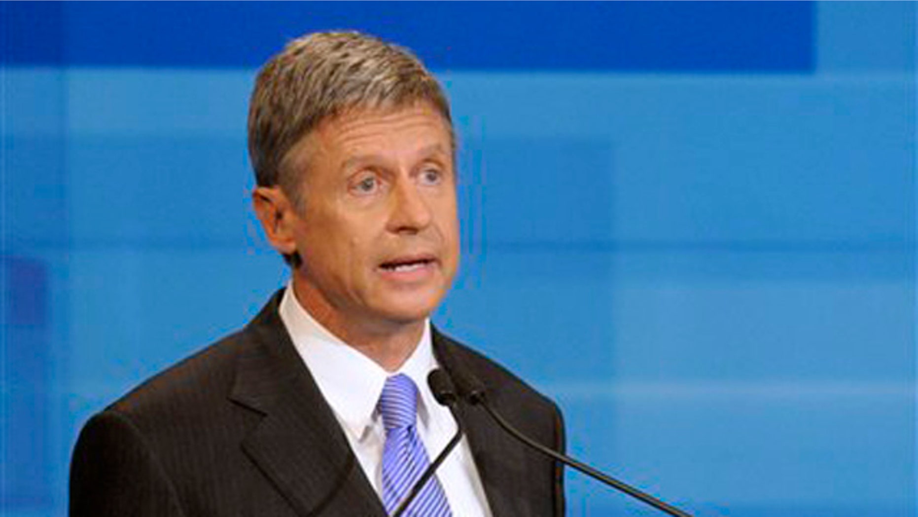 FILE: Sept. 22, 2011: Libertarian Party presidential candidate Gary Johnson talks during a debate in Orlando, Fla.