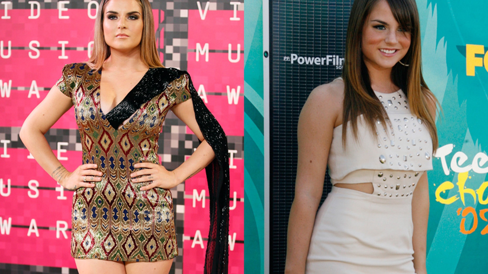 Singer JoJo in 2015 (left) and in 2009.