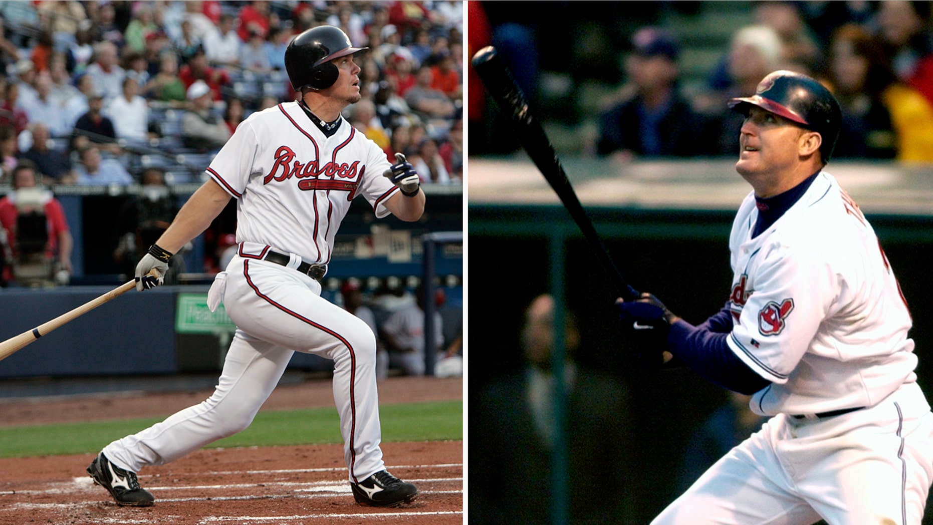 Chipper Jones, left, and Jim Thome were elected with more than 85 percent of the vote in their first year of eligibility.