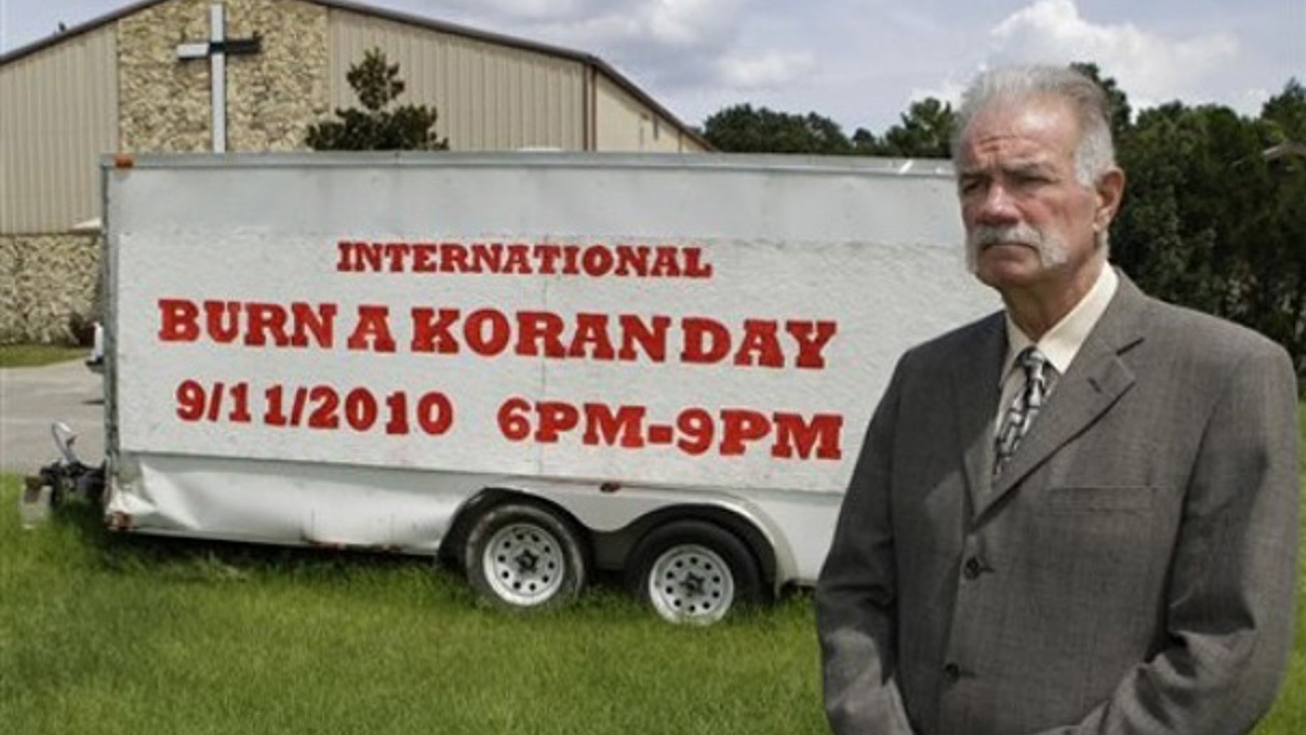 Aug. 30, 2010: Rev. Terry Jones, seen here at the Dove World Outreach Center in Gainesville, Fla., says he plans to burn copies of the Koran to mark the Sept. 11, 2001, terrorist attacks despite the potential security threat it will create for U.S. forces in Afghanistan. (AP)