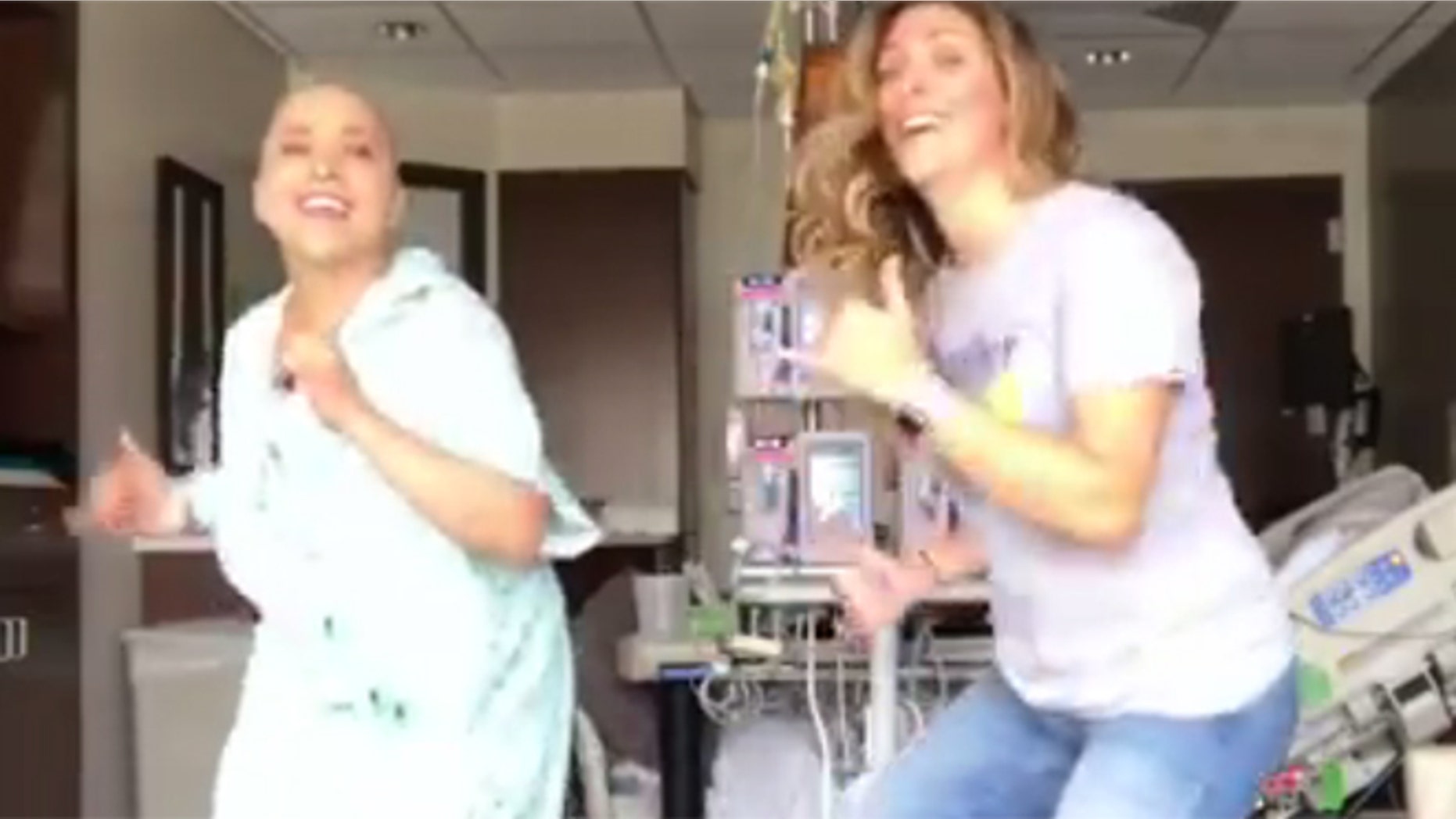 Ana-Alecia Ayala, left, and her dance partner have gone viral for their 'Juju on That Chemo' dance.