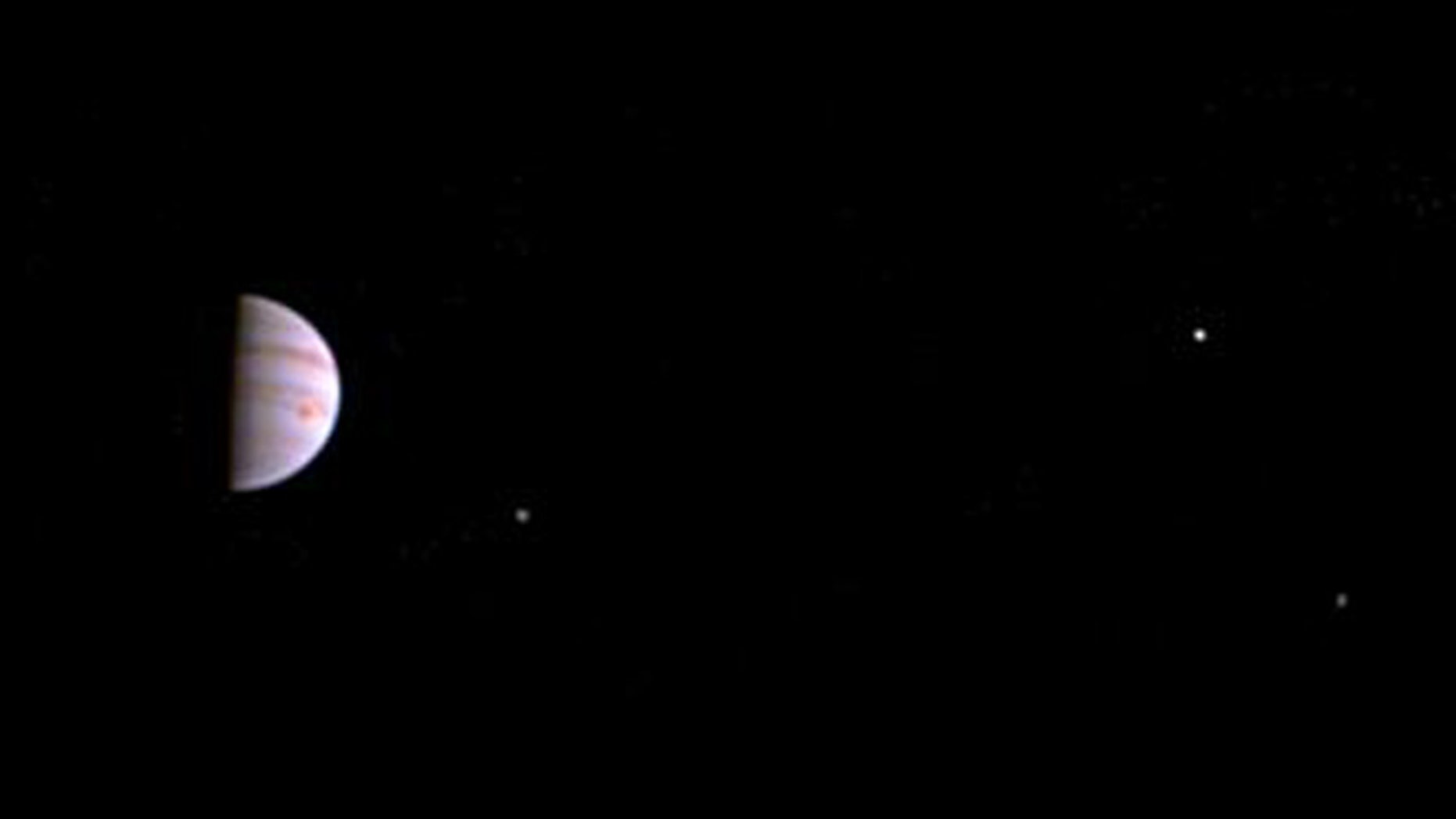 This July 10, 2016, image released by NASA was taken by the Juno spacecraft, five days after it arrived at Jupiter.