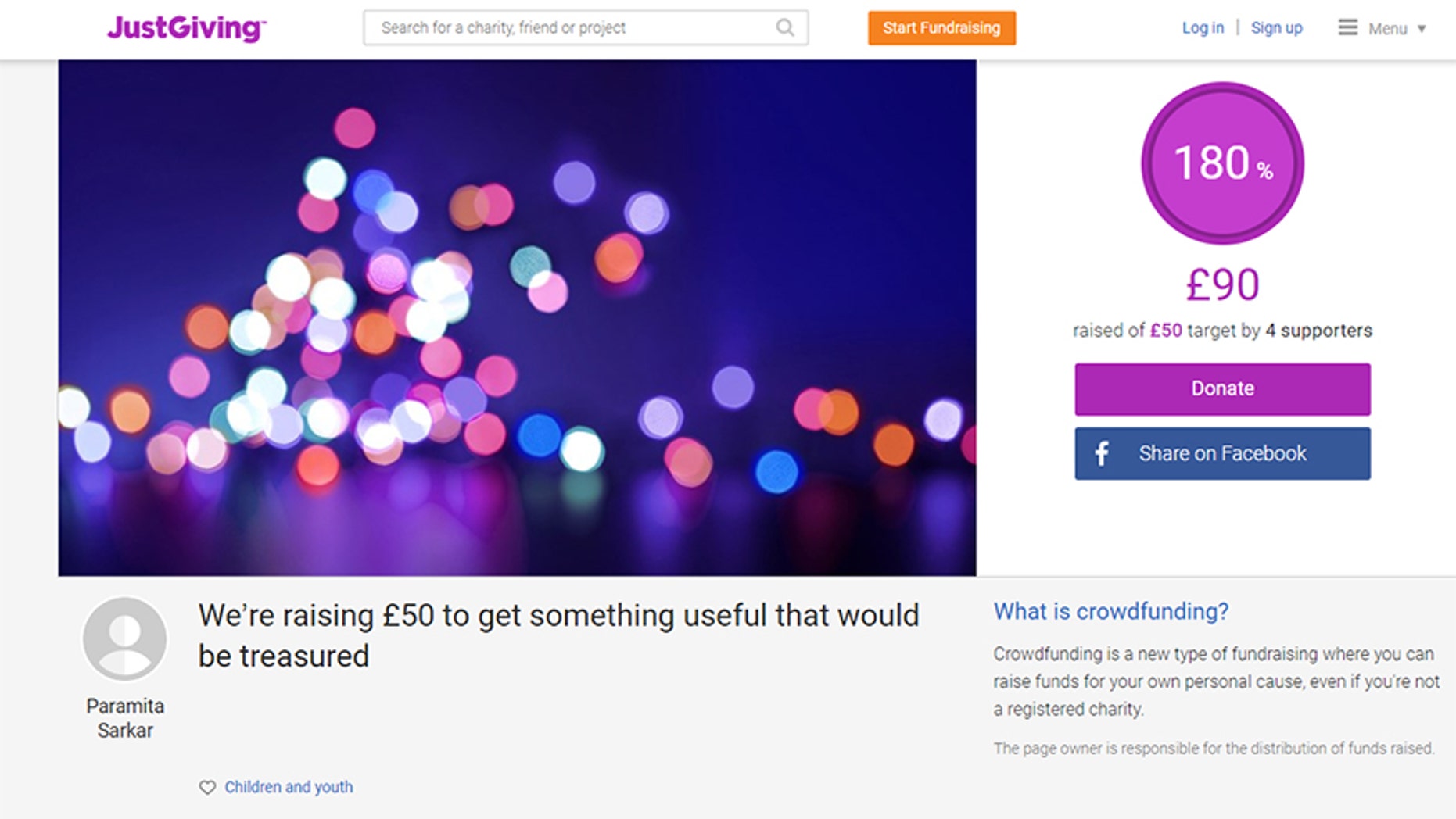 A mother in England is asking for cash instead of presents for her 9-year-old son's birthday.