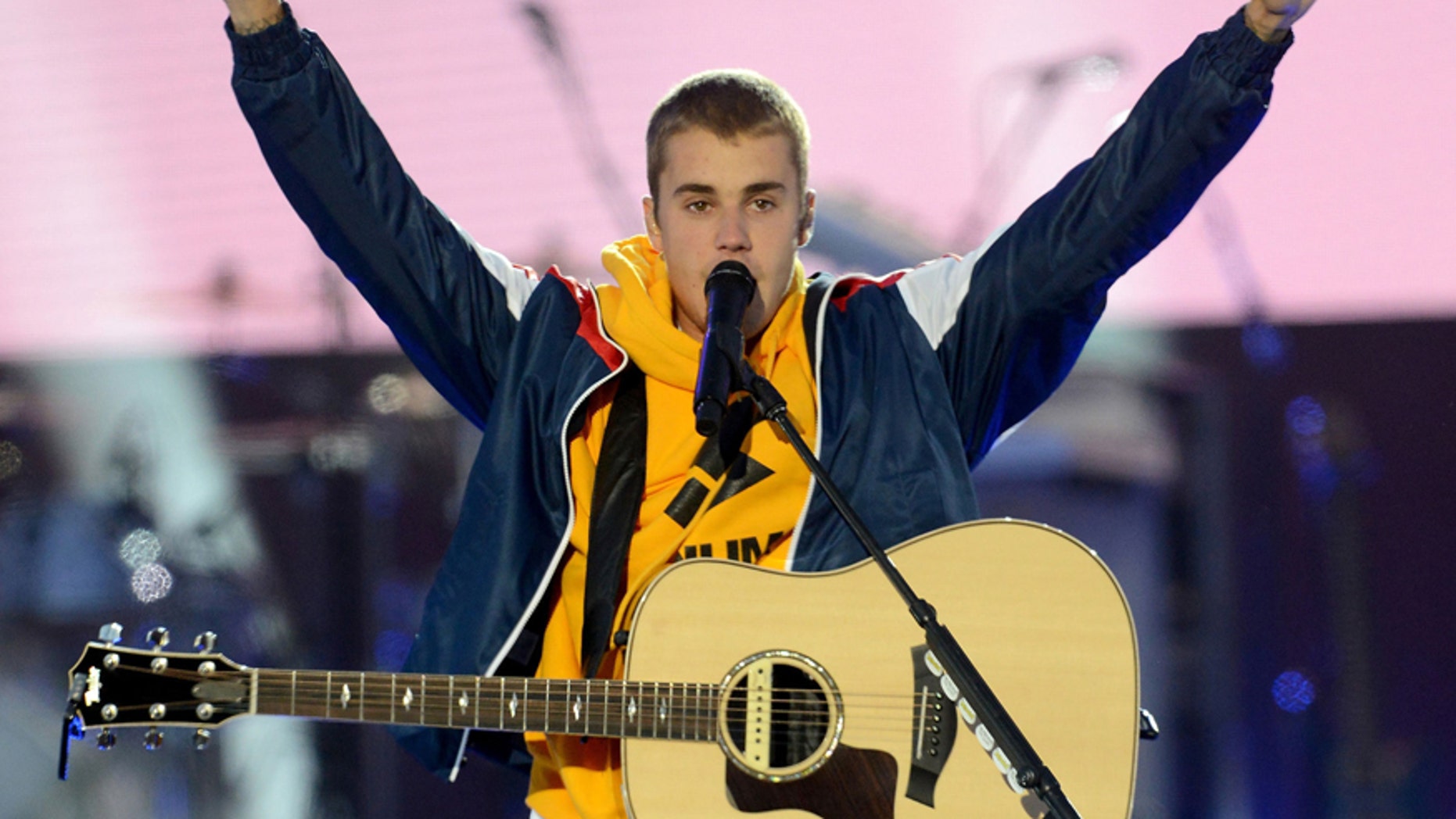 In this Sunday, June 4, 2017, handout photo provided by Dave Hogan for One Love Manchester, singer Justin Bieber performs at the One Love Manchester tribute concert in Manchester, north western England, Sunday, June 4, 2017.