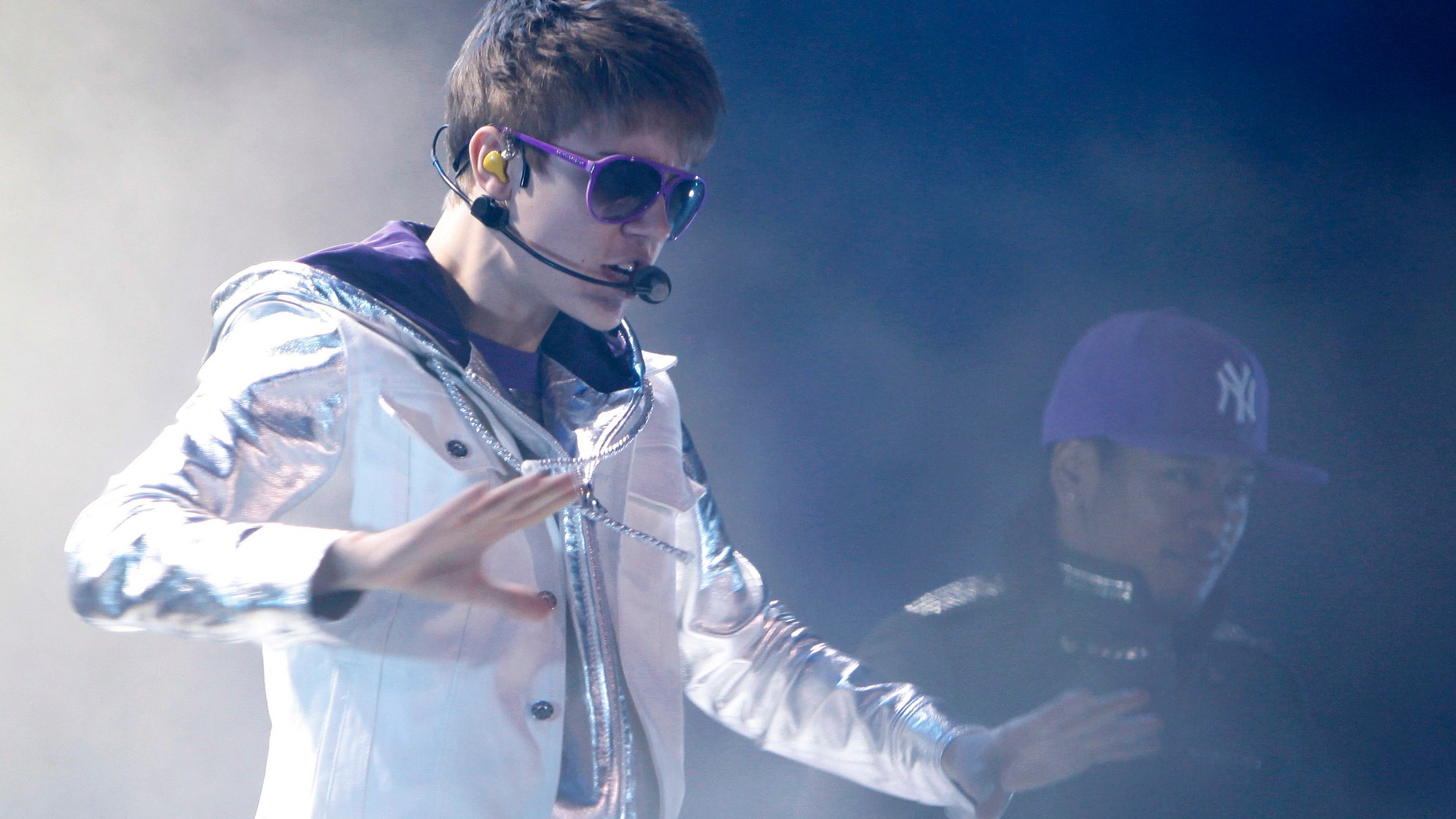 Pop star Justin Bieber performs during a concert in Tel Aviv April 14, 2011.