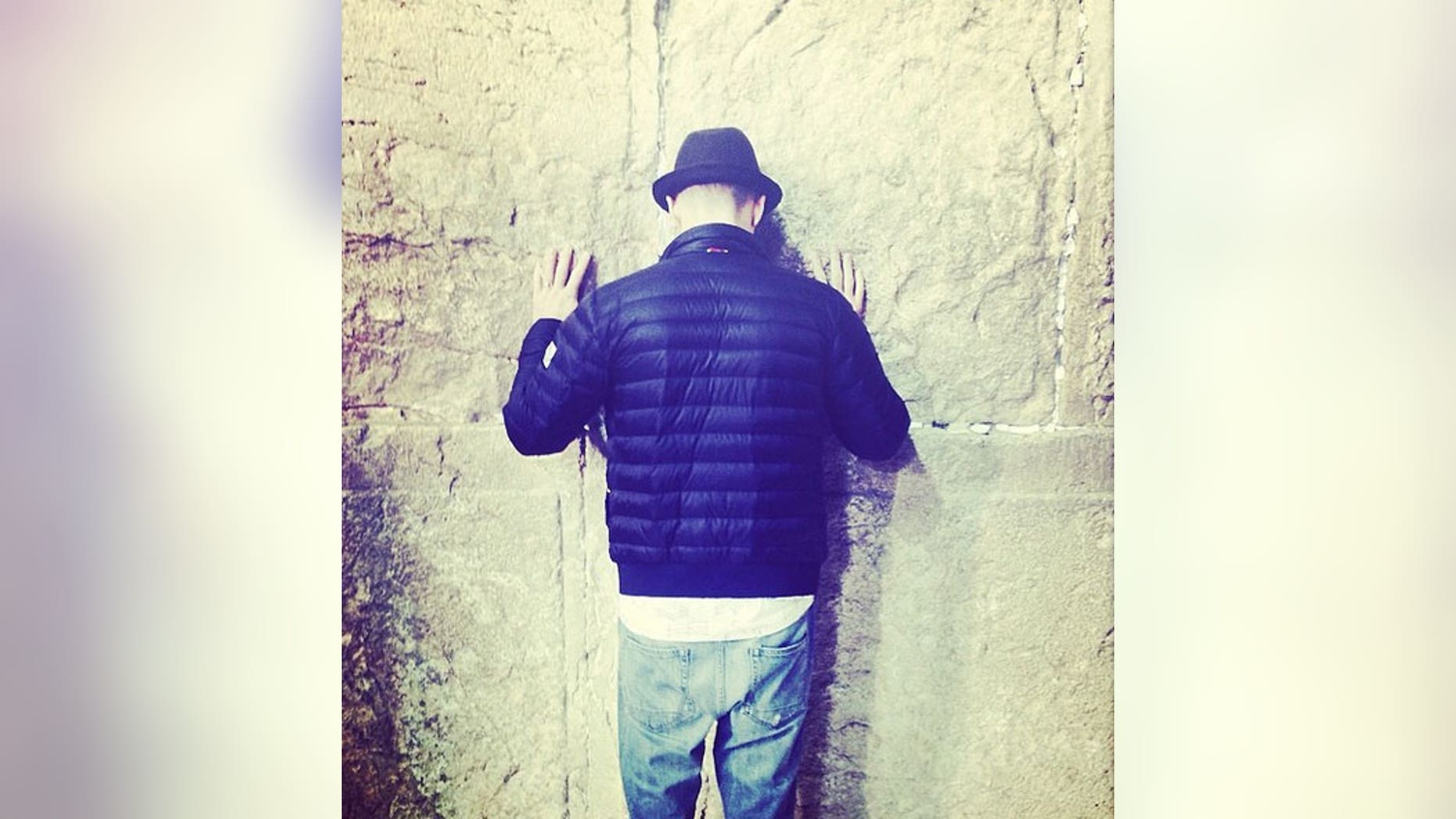 Justin Timberlake at the Wailing Wall in Jerusalem.