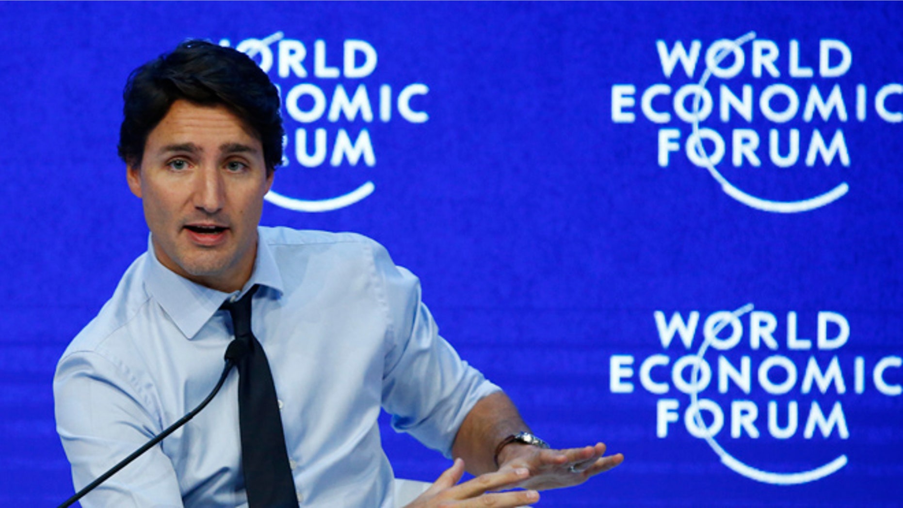 January 22, 2016. Justin Trudeau, Prime Minister of Canada attends the annual meeting of the World Economic Forum (WEF) in Davos, Switzerland.