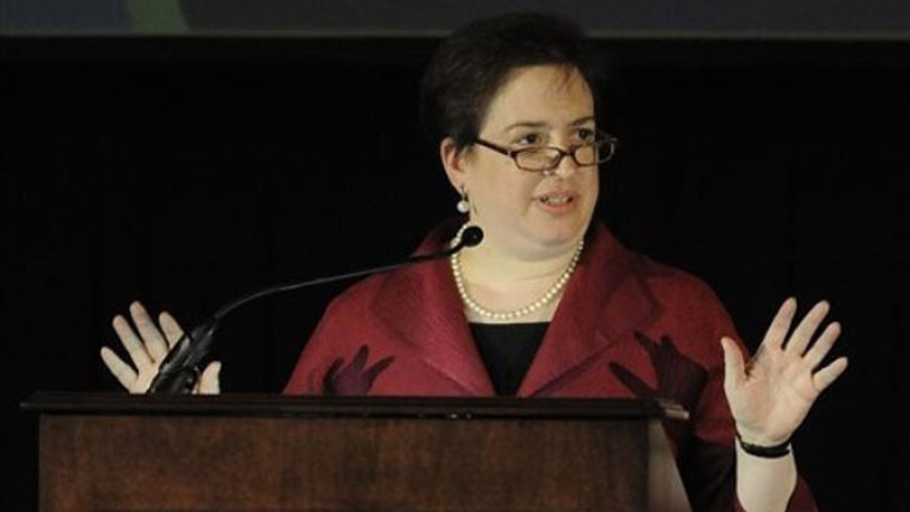 Solicitor General Elena Kagan speaks during the annual meeting of the 7th Circuit Bar Association & Judicial Conference of the 7th Circuit May 3 in Chicago. (AP Photo)