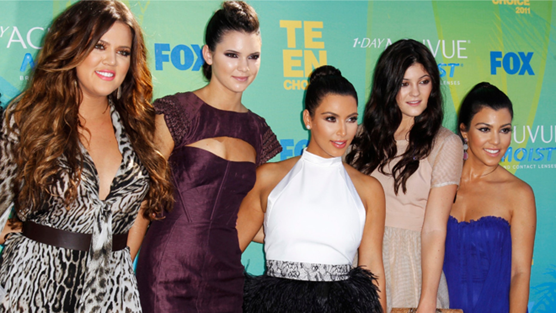 Khloe Kardashian, Kendall Jenner, Kim Kardashian, Kylie Jenner and Kourtney Kardashian at the Teen Choice Awards in Los Angeles August 7, 2011.