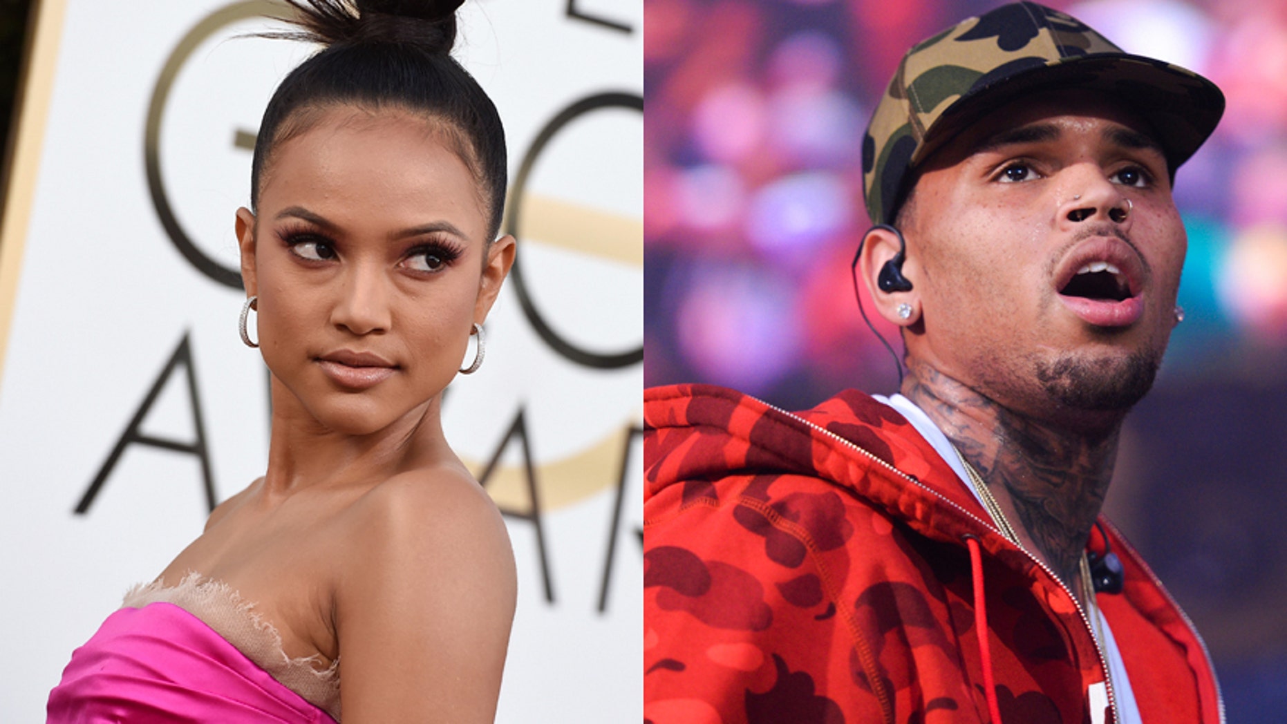 Karrueche Tran (left) and Chris Brown.