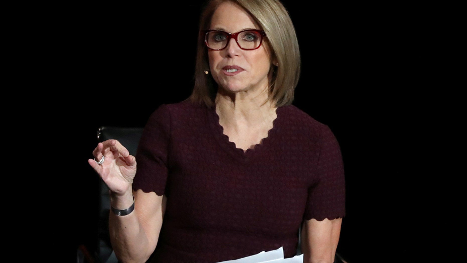 In this May 12, 2016, file photo, Katie Couric attends the premiere of her documentary, "Under The Gun", hosted by The Cinema Society in New York.