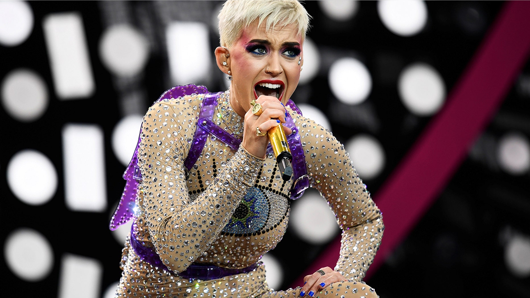 Perry performs on the Pyramid Stage at Worthy Farm in Somerset during the Glastonbury Festival in Britain, June 24, 2017.