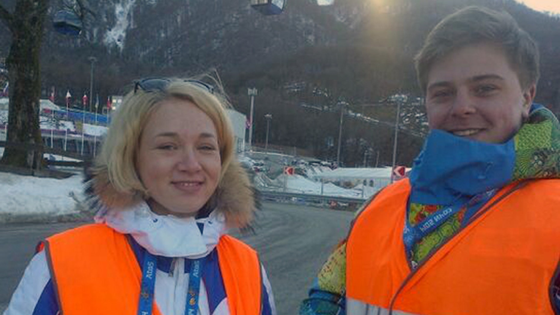 Sochi volunteers like this pair have greeted visitors warmly and been helpful. (Fox News)