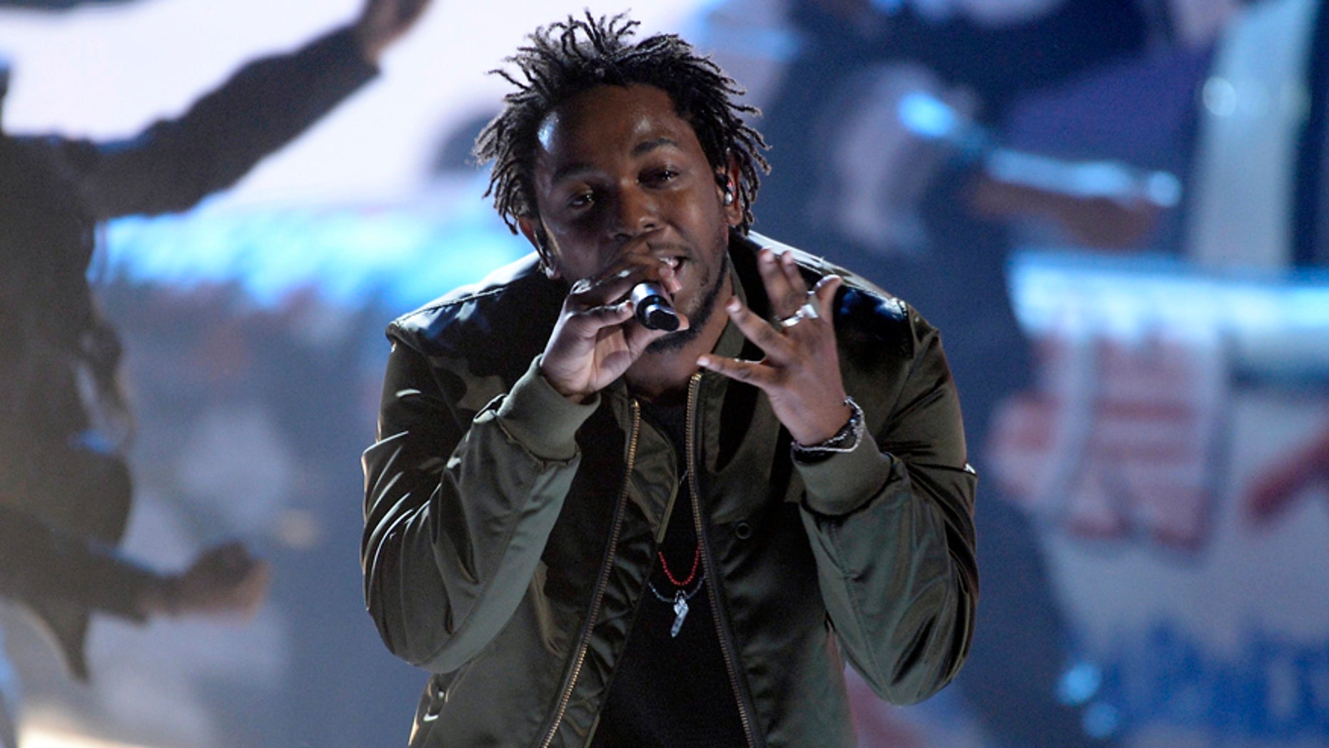 Kendrick Lamar performs "Alright" during the 2015 BET Awards in Los Angeles, California, June 28, 2015. REUTERS/Kevork Djansezian - RTX1I6FA