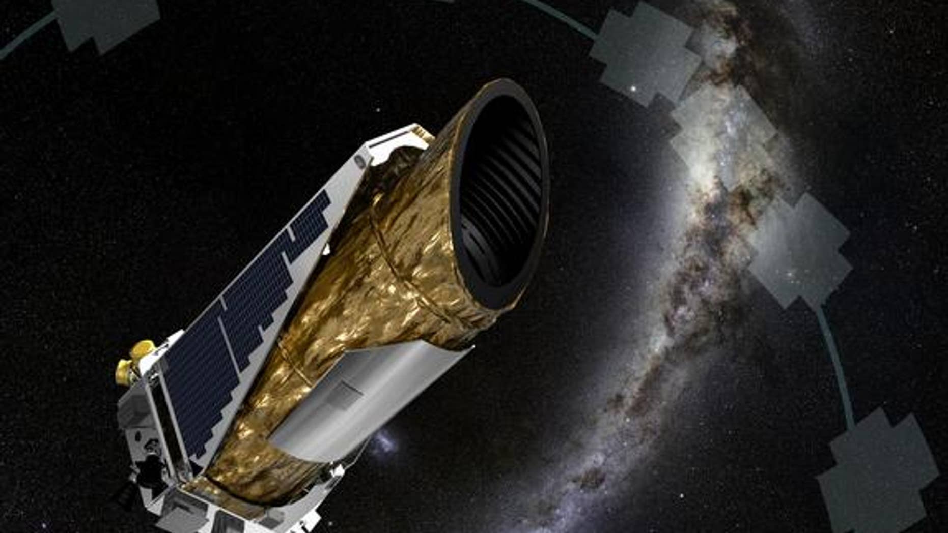 The artist's illustration shows NASA's planet-hunting Kepler spacecraft operating in its second-chance K2 mission.