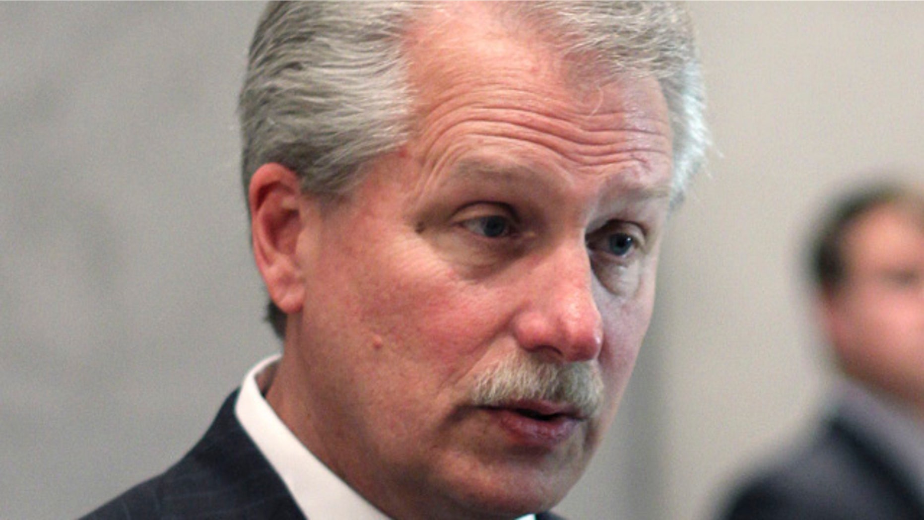 Feb. 14, 2011: Tennessee state Sen. Bill Ketron, R-Murfreesboro, speaks about his bill that would require Tennessee voters to show photo identification before they can cast ballots, outside the Senate chamber in Nashville, Tenn. Ketron is a main sponsor of a bill that would make it a felony in Tennessee to follow some versions of the Islamic code known as Shariah. (AP)