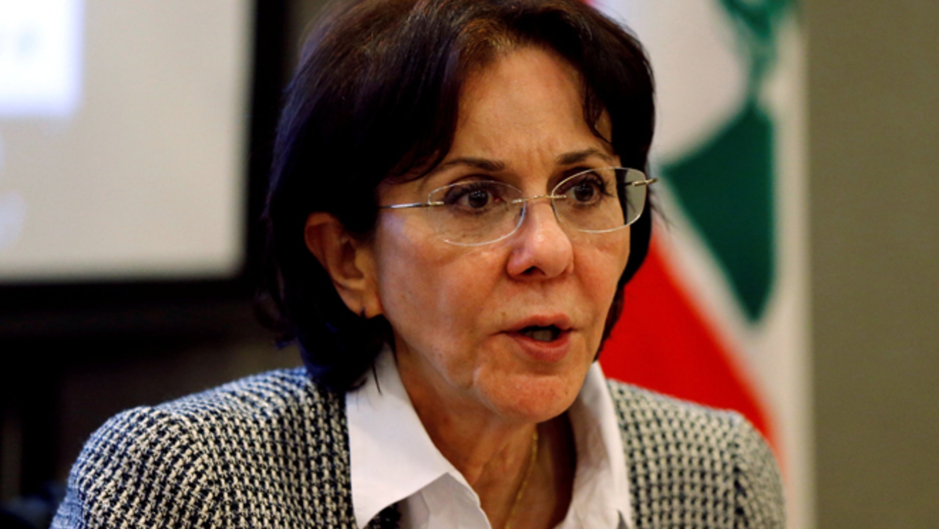 U.N. Under-Secretary General and ESCWA Executive Secretary Rima Khalaf speaks during a news conference in Beirut, Lebanon March 15, 2017. Picture taken March 15, 2017. REUTERS/Mohamed Azakir - RTX319QR