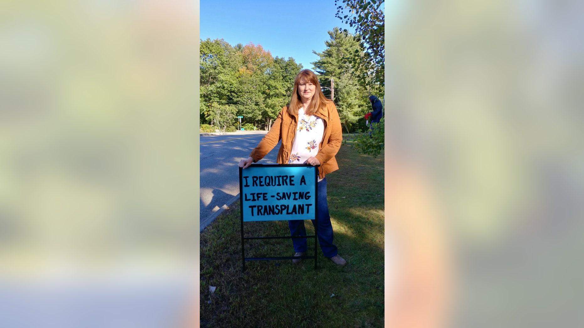 Krystal Reardon with her signs. See SWNS story NYKIDNEY; A mum-of-two has put up signs in her front yard in a last-ditch attempt to find a new kidney. Krystal Reardon, 44, is searching for a kindhearted stranger to donate their organ after complications during a heart attack last June left her with renal failure. The nurse is currently being kept alive by dialysis which replaces the function of the kidneys, but the gruelling treatment leaves her constantly exhausted and in pain. Doctors said the only way to improve her quality of life is to undergo a transplant, but the waiting list is four to six years and none of her family are eligible to donate. In a desperate attempt to track down a match, Krystal decided to take her appeal public on September 18. She borrowed signs from a local real estate agent and placed them on her front lawn in the hope of attracting the attention of passing drivers. The mom has since been flooded with emails, calls and Facebook messages from strangers eager to help - and at least 30 people have offered to get tested to see if they are a match. Krystal, of Augusta, Maine, USA, said: I was very nervous about putting the signs up. Its hard to put yourself out there and ask someone for a body part, but I had to do something.