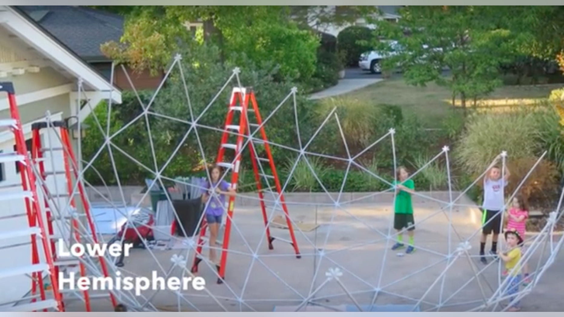 Colby's children help with construction of the Death Star.