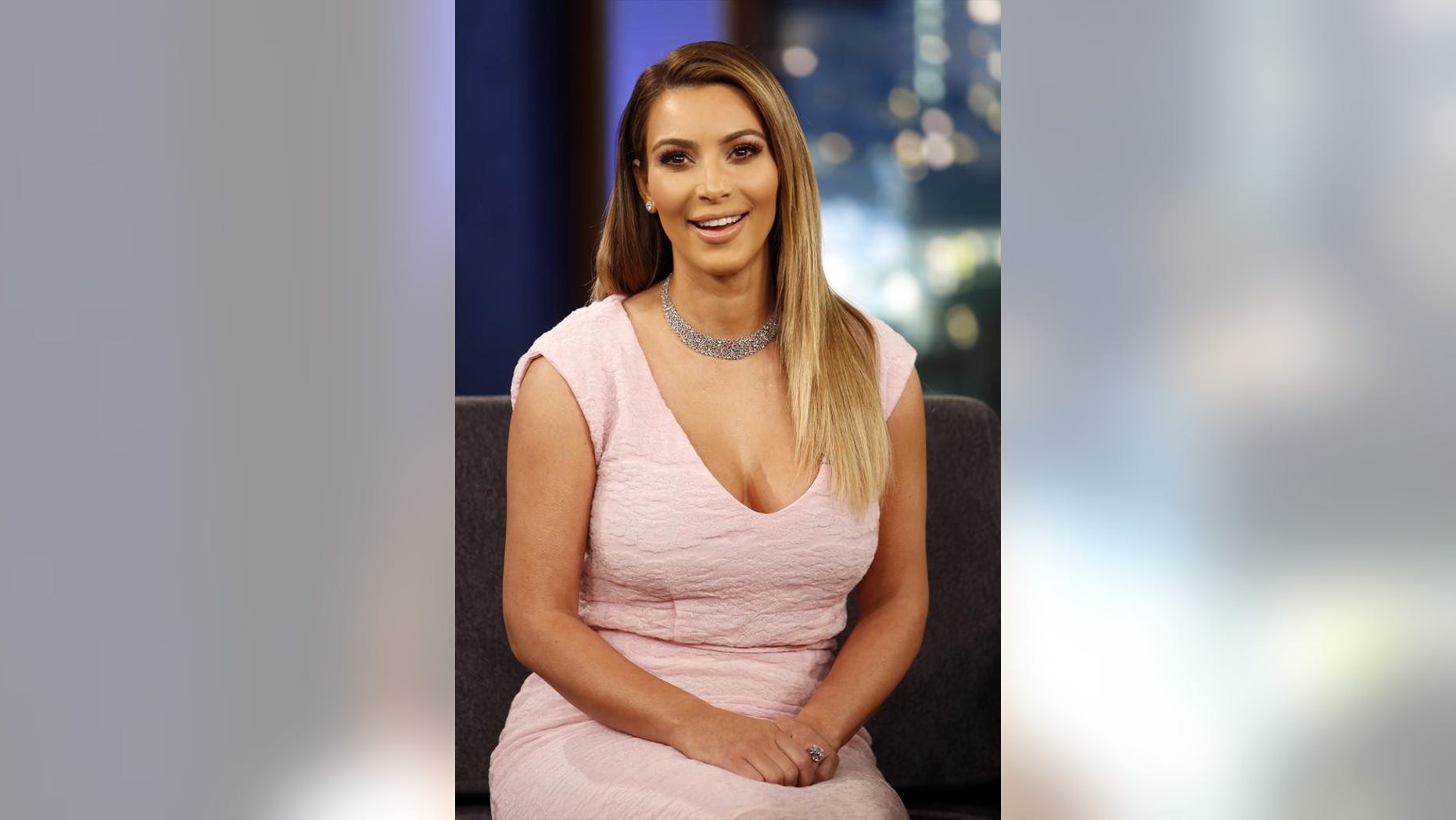 Kim Kardashian appears on "Jimmy Kimmel Live" on Jan 24, 2014.