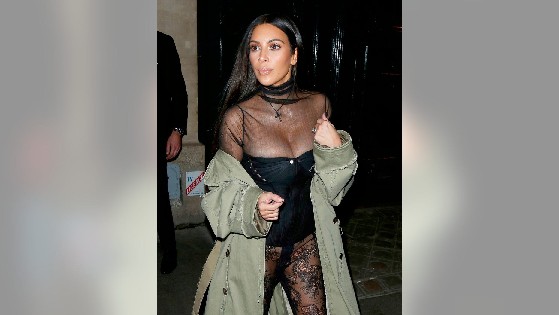 October 1, 2016: Kim Kardashian leaving the Kinu restaurant in Paris on Satuday night before she was held at gunpoint during a $10m robbery.