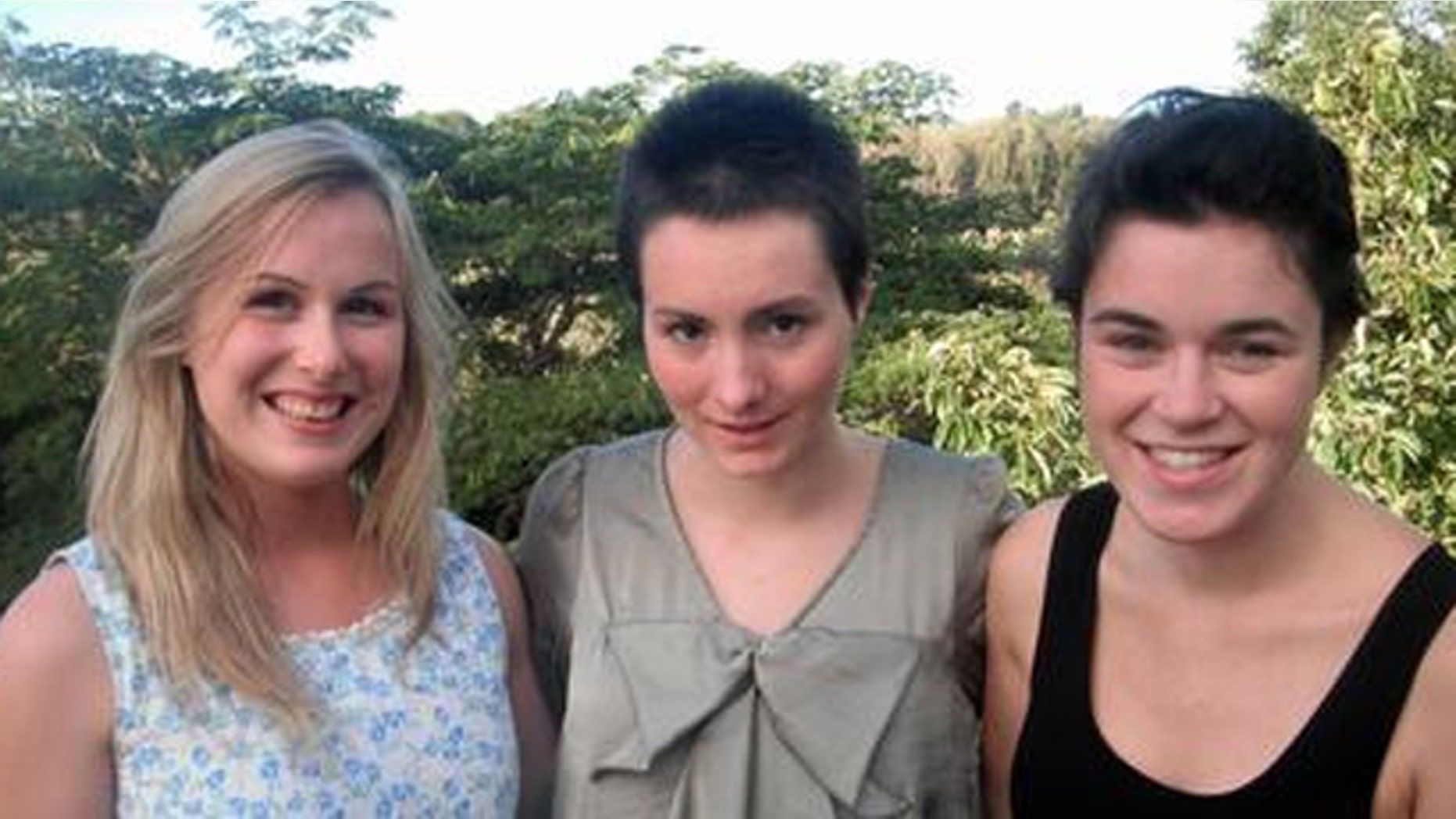 Kimberly McNeill (Center) is recovering rapidly with the support of friends (L) Beka Bryant, and (R) Vicky Callinicos.